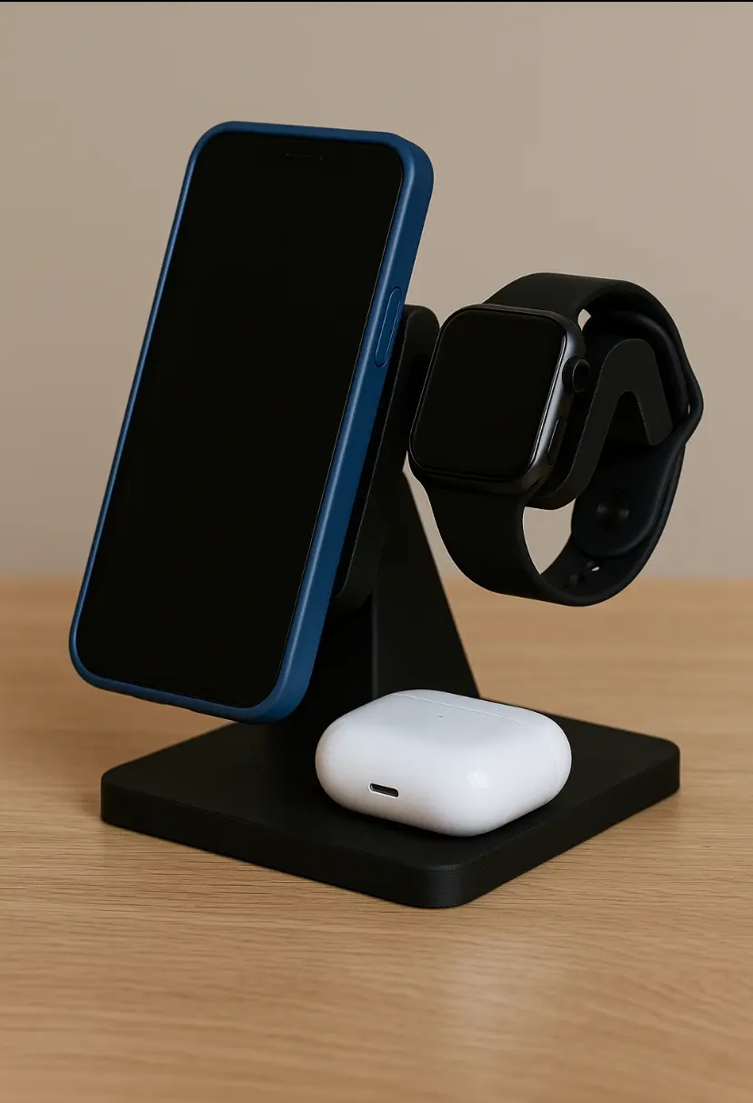 Bronvoorbeeld van het 3D-model 3-in-1 charging stand door Flux3D
