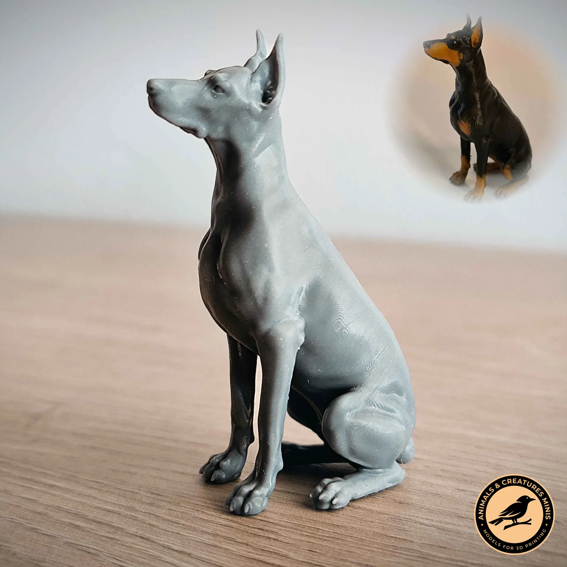 Bronvoorbeeld van het 3D-model Doberman door YellowDay