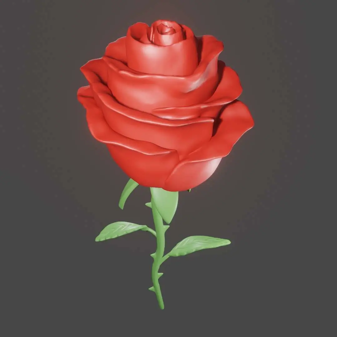Bronvoorbeeld van het 3D-model Rose Flower 3D Model for 3D Printing door Toti Skywalker